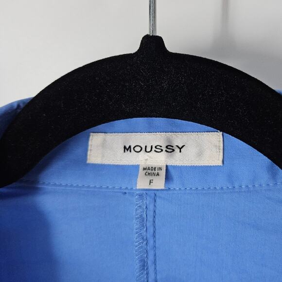 Moussy Blue Rouched Button Down Long Sleeve Top F - Picture 6 of 9